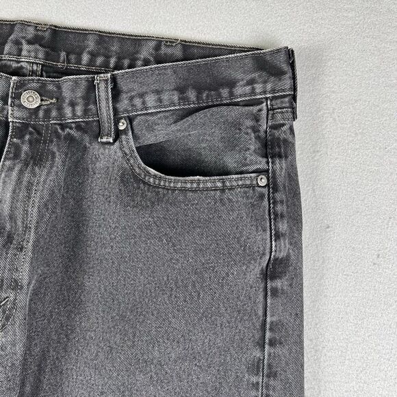 Levi’s 505 Jeans Men’s 40x32 Black Denim Regular Fit Mid Rise Pants - Picture 3 of 16